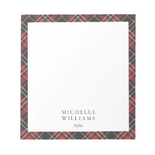 Simple Tartan Plaid Pattern Bordered Notepad