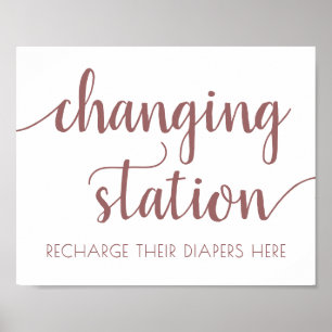 Simple Taupe Changing Station   Desert Rose Event Poster