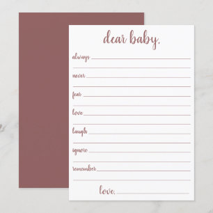 Simple Taupe Dear Baby   Desert Rose Keepsake Card