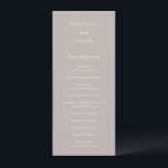 Simple Taupe Elegant Wedding Program<br><div class="desc">Modern wedding program featuring a simple design with a combination of a contemporary sans serif font,  an elegant handwriting script and an italic font.</div>