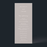 Simple Taupe Elegant Wedding Program<br><div class="desc">Modern wedding program featuring a simple design with a combination of a contemporary sans serif font,  an elegant handwriting script and an italic font.</div>
