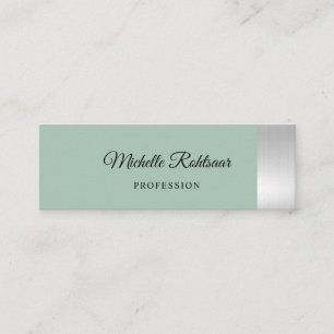 Simple Tea Green Metallic Mini Business Card
