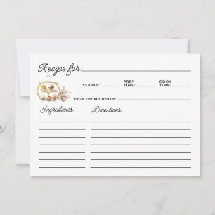 Simple Tea Party Themed Recipe Card