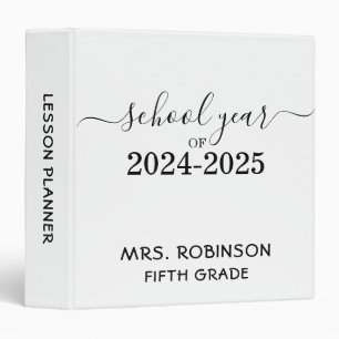 Simple Teacher Lesson Planner Gift Binder