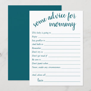 Simple Teal Advice   Midnight Green Keepsake Card