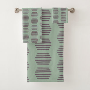 Simple Teal and Purple Bathroom Hand Towel
