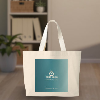 Simple Teal Behavioural Health Logo Welcome  Large Tote Bag