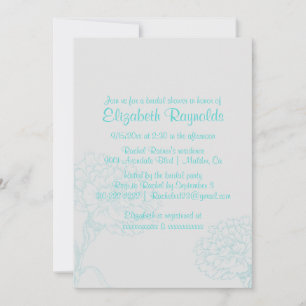 Simple Teal Bridal Shower Invitations