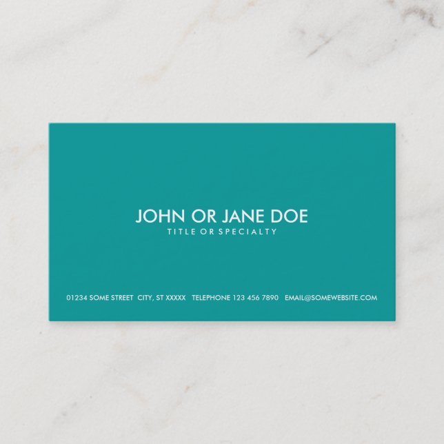 simple teal business card (Front)
