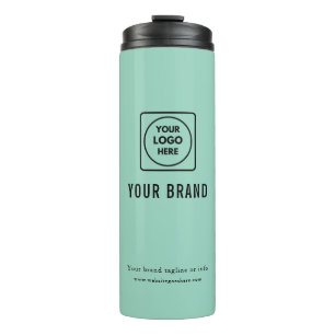 Simple Teal Company Logo Business Promotion Thermal Tumbler