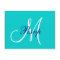 Simple Teal Navy Blue Monogram Wedding RSVP