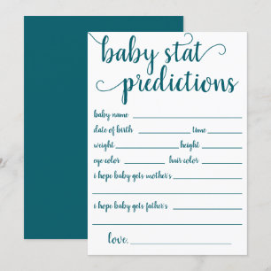 Simple Teal Prediction Blue-Green Keepsake Card