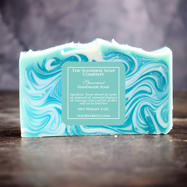 Simple Teal Soap and Cosmetics Label  (Creator Uploaded)