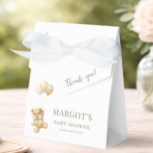 Simple Teddy Bear Theme Baby Shower Favour Favor Box