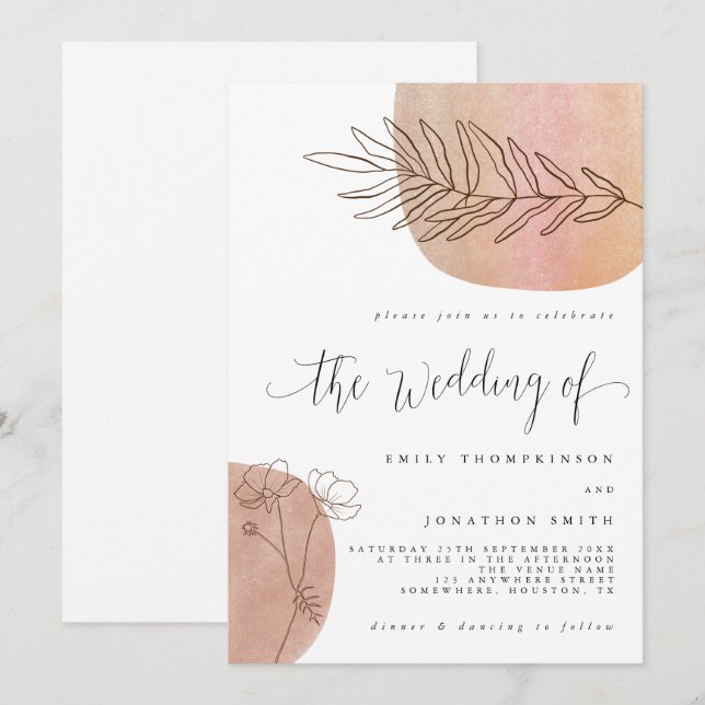 Simple template bar Wedding Invitation (Front/Back)