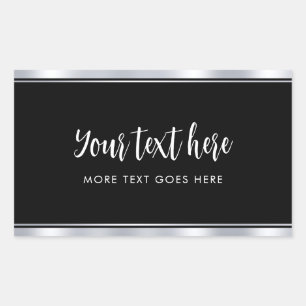 Simple Template Faux Silver Custom Handwritten Sticker
