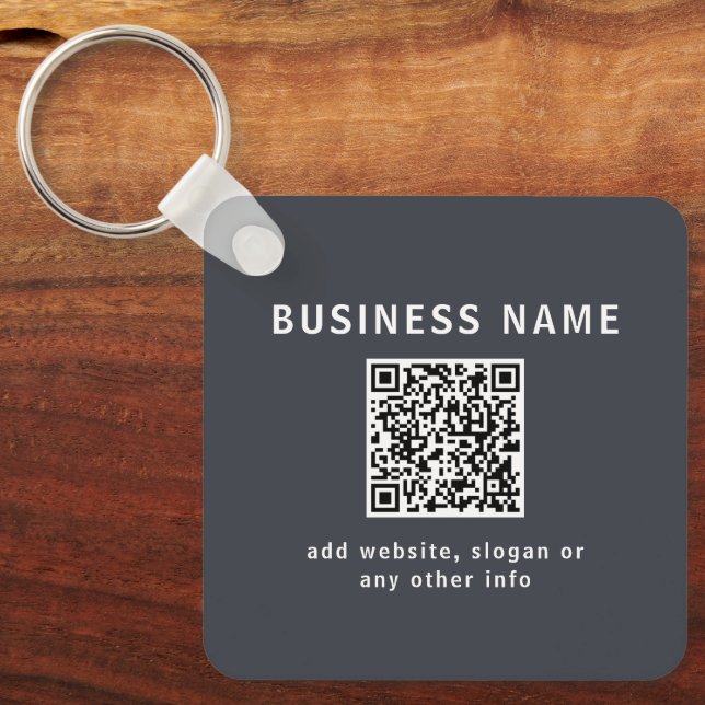 Simple Template for your QR code | Dark Grey Keychain (Front)