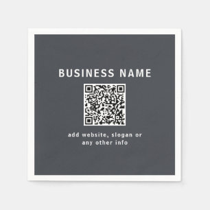 Simple Template for your QR code   Dark Grey Napkin