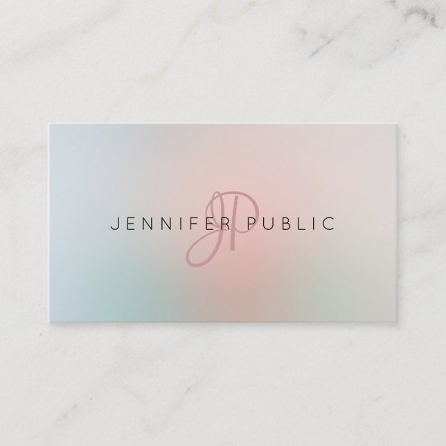 Simple Template Modern Monogram Elegant Colours Business Card (Front)