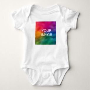 Simple Template Upload Your Own Photo to White Baby Bodysuit