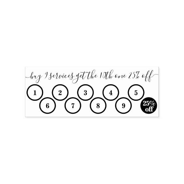 Simple Ten Circle Punch Business Loyalty Rubber Stamp (Imprint)