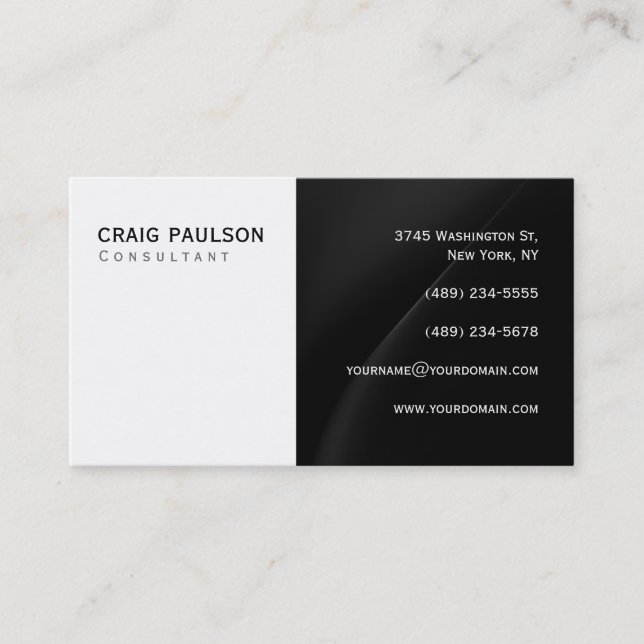 Simple tendance Cute Carte de visite noir blanc cl (Devant)