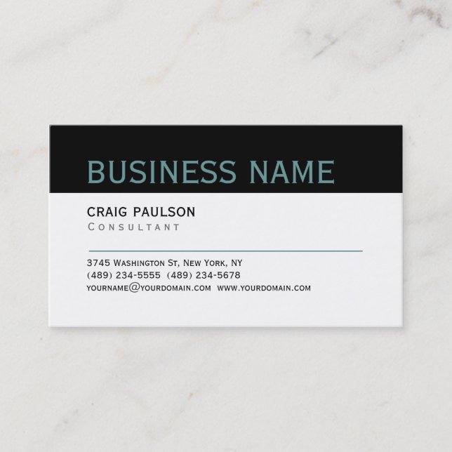 Simple tendance Cute Carte de visite noir blanc cl (Devant)