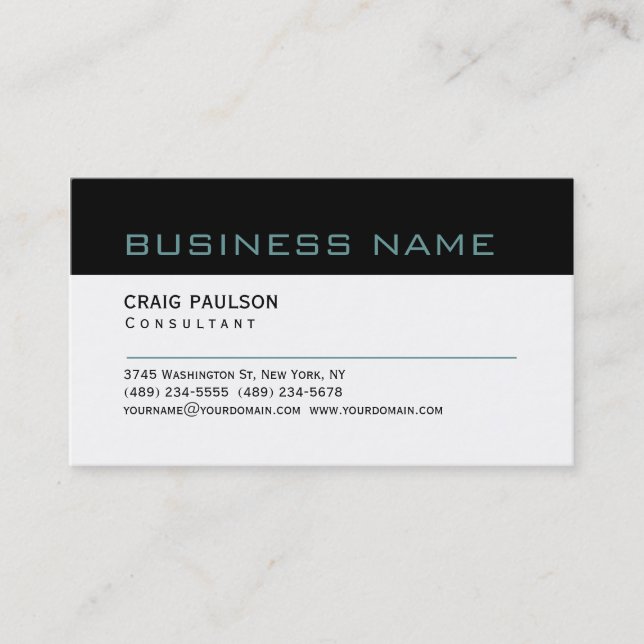 Simple tendance Cute Carte de visite noir blanc cl (Devant)