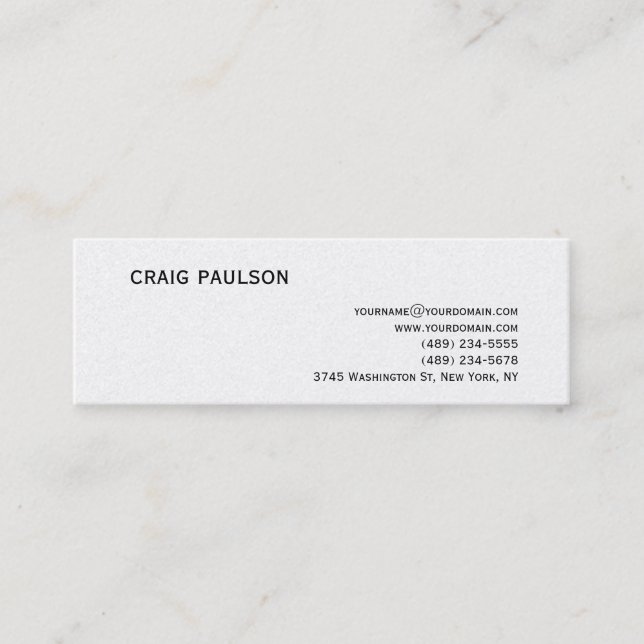 Simple tendance Cute Plain Pearl Carte de visite (Devant)