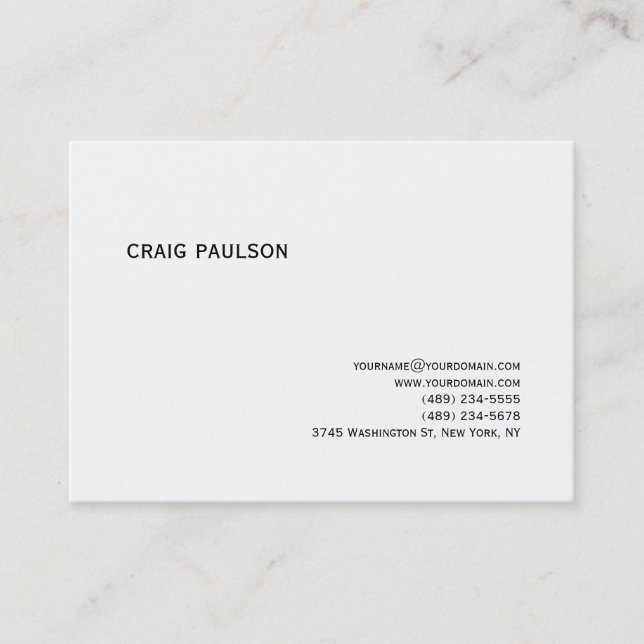 Simple tendance mignonne Carte de visite blanc cla (Devant)