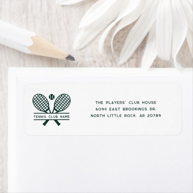 Simple Tennis Club Custom Return Address (Insitu)