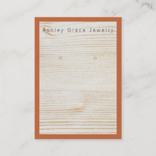 Simple Terra Cotta Brown Wood Earring Display Card