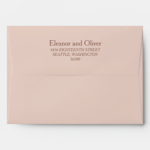Simple Terracotta Blush Wedding Return Address Envelope