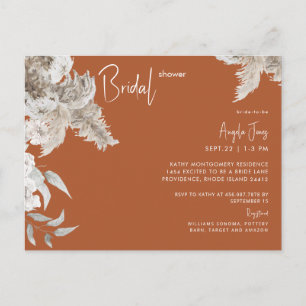 Simple Terracotta Bridal Shower Postcard