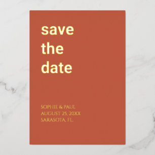 Simple Terracotta Enregistrer la date Invitation F