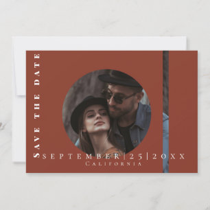 simple terracotta image Flat Save The Date Card