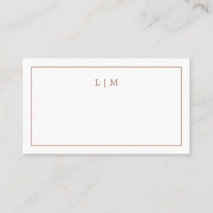 Simple Terracotta Monogram Elegant Wedding Place Card