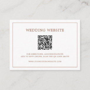 Simple Terracotta Monogram QR Code Elegant Wedding Enclosure Card