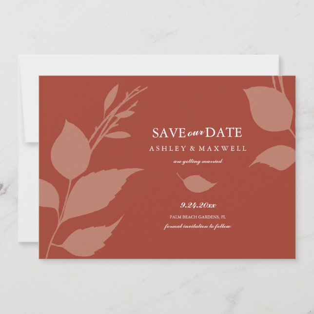 Simple Terracotta Photo Save The Date (Front)