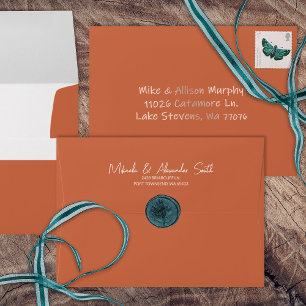 Simple Terracotta Pre-Addressed, 5x7 Wedding Envelope