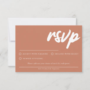 Simple Terracotta RSVP card With Meal Choice