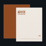 Simple Terracotta typography Bridal Shower Advice Card<br><div class="desc">Personalize the custom text above. You can find additional coordinating items in our "Simple Terracotta Typography Bridal Shower" collection. ***PLEASE NOTE: ALL OF THE WORDING AND TEXT AND BACKGROUND COLOR IS EDITABLE. You can change all of the words and you can also change the text colour as well. For items...</div>