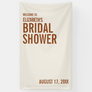 Simple Terracotta Typography Bridal Shower Welcome Banner