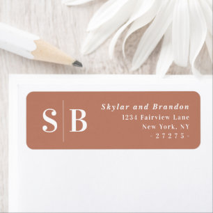 Simple Terracotta Wedding Return Address Label