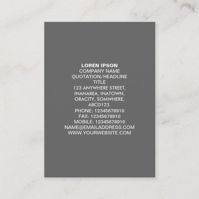 Simple Text 04 - grey Business Card (Front)