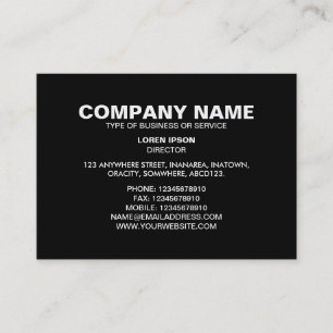 Simple Text 06 - Black (Grey Back) Business Card