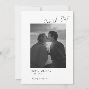Simple text and photo Wedding save the date