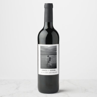Simple Text and Photo Weeding  Wine Label