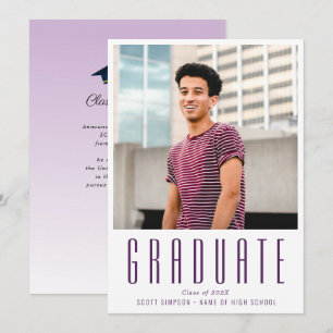 simple text custom photo graduation announcement