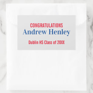 Simple Text Graduation Party Favour Sticker